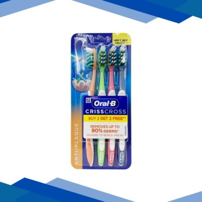 Oral-B CrissCross Anti-Plaque Toothbrush – Medium (Buy 2 Get 2 Free)