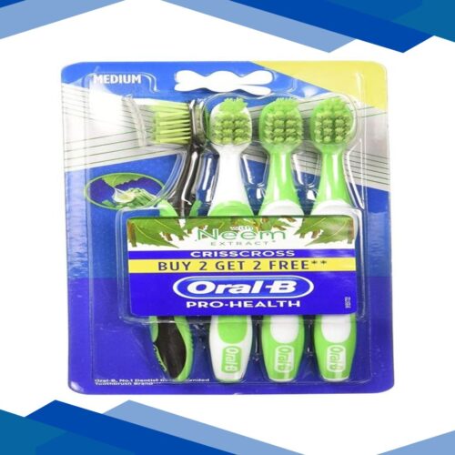 Oral-B Pro-Health CrissCross with Neem Extract Toothbrush – Medium (Buy 2 Get 2)