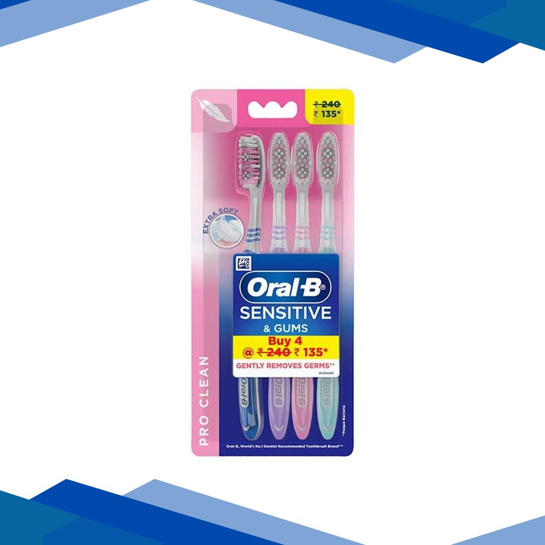 Oral-B Sensitive & Gums Pro Clean Toothbrush 4’s