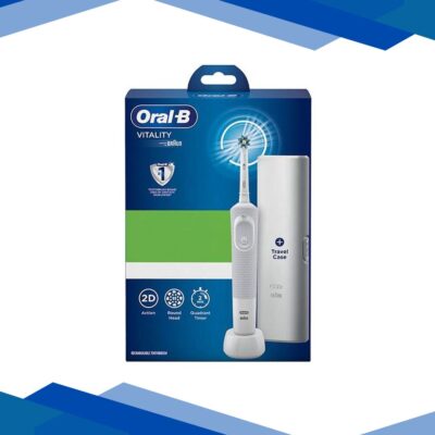 Oral B Vitality Criss Cross Electric Rechargeable Toothbrush with Travel Case, with replaceable brush head included 614 gm