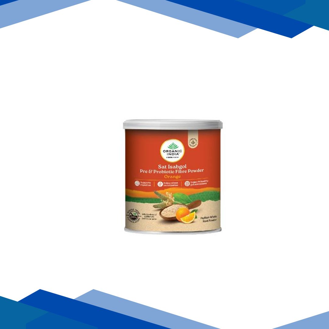 Organic India Sat Isabgol Pre & Probiotic Fibre Powder – Orange 100 g