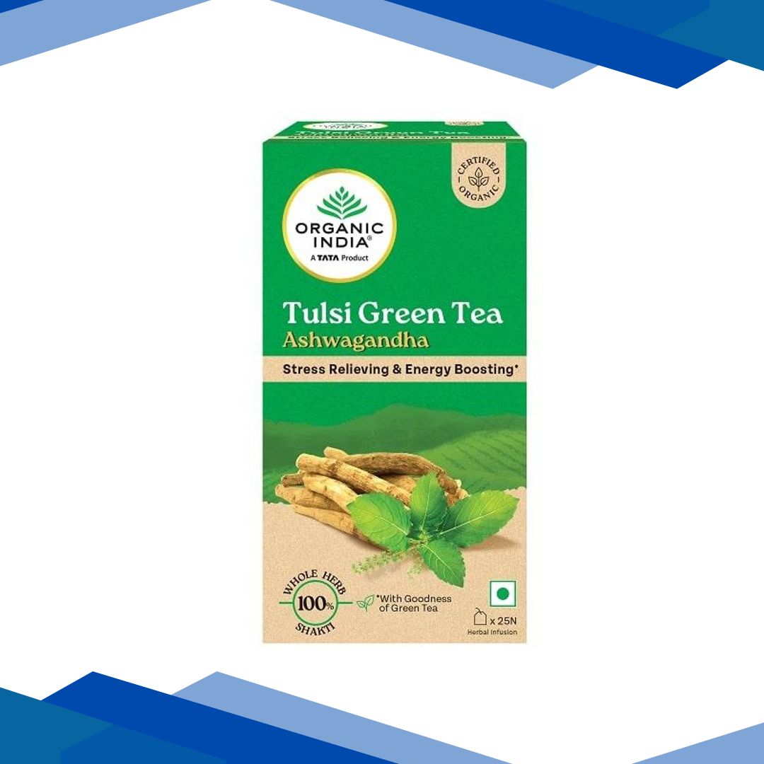 Organic India Tulsi Green Ashwagandha Tea Powder 25’s