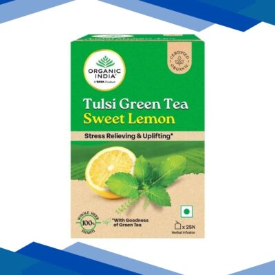 Organic India Tulsi Green Tea Sweet Lemon Sachets (Pack of 25 x 1.8 g) 45 g