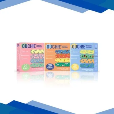 Ouchie Adhesive Kids Bandages 60’s – Pink & Orange & Blue (Combo Pack)