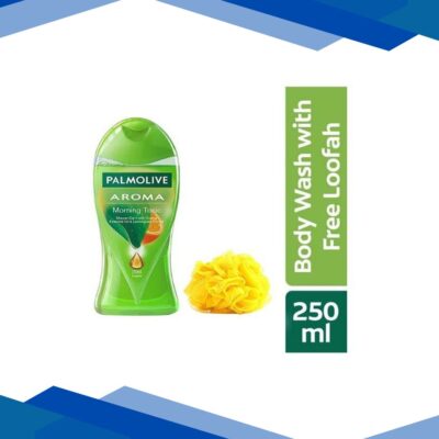 Palmolive Aroma Morning Tonic Body Wash Showergel Single Bottle with A Free Loofah 250 ml