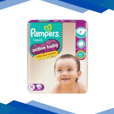 Pampers Active Baby Premium Taped Diaper Pants (M) 90’s