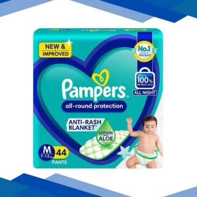 Pampers All Round Protection Baby Diaper Pants (Super Saver) (M) 44’s