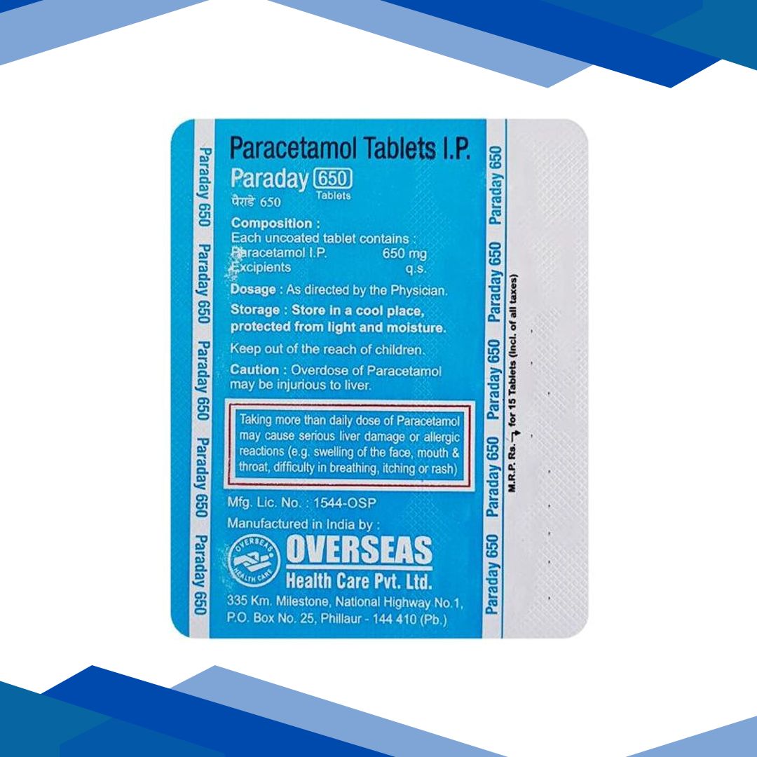 PARADAY 650 Tablet 15’s
