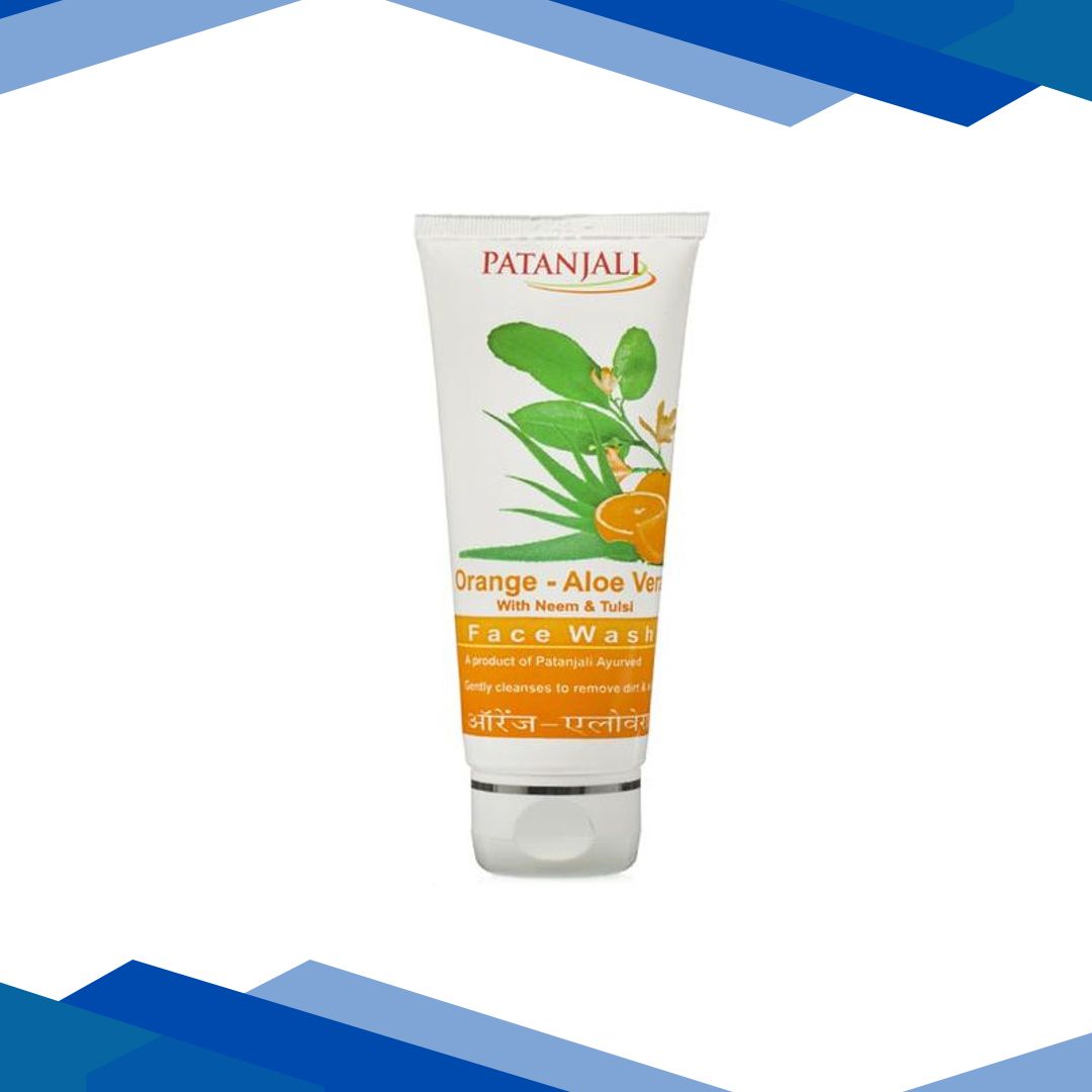 Patanjali Face Wash – Orange & Aloe Vera 60 gm