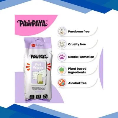 Pawpaya Pet Wipes Pull Pack 20 x 18 cm 100’s