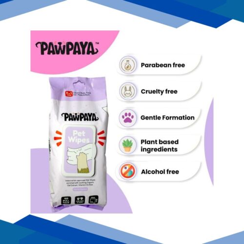 Pawpaya Pet Wipes Pull Pack 20 x 18 cm 100’s