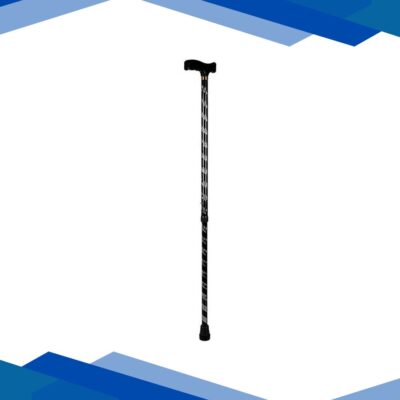 Paxmax Premium Aluminum L Type Walking Stick – Black Carving