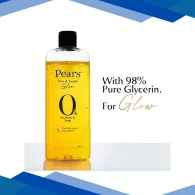 Pears 98% Pure Glycerin and Gentle Body Wash with 0% Paraben and Soap for Hydration Glow 250 ml