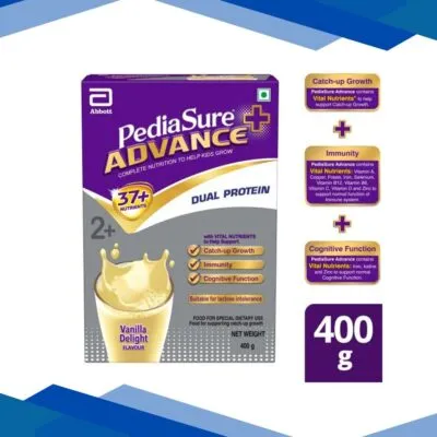 Pediasure Advance Plus Powder – Vanilla Delight Flavour 400 gm (Refill Pack)