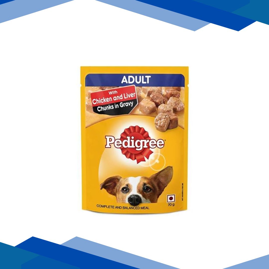 Pedigree Adult Chicken & Liver Chunks in Gravy 70 gm