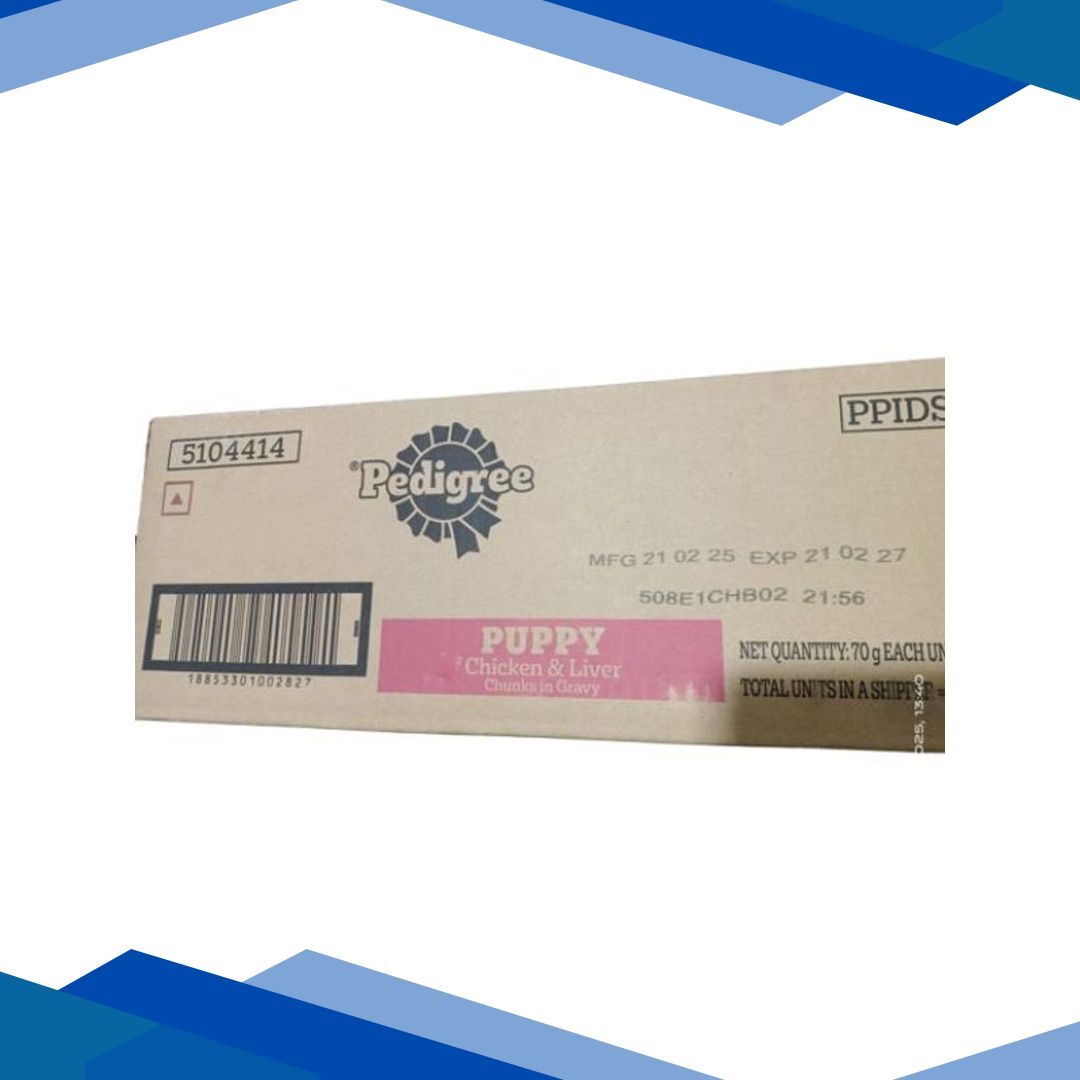 Pedigree Puppy Chicken & Liver Chunks in Gravy (Pack of 15 x 70 gm) 1050g