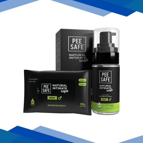 Pee Safe Men’s Wash 100ml & Intimate Wipes, pH Balance (Pack of 10) 1’s