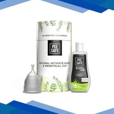 Pee Safe Natural Intimate Wash Liquid 105 ml + Menstrual Cup (L)