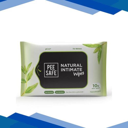 Pee Safe Natural Intimate Wipes for Women Tea Tree & Lactic Acid ( Pack of 10) 1’s