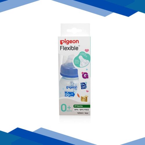 Pigeon Flexible 0+ Months PP Feeding Bottle – Blue 120 ml