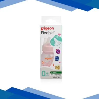Pigeon Flexible 0+ Months PP Feeding Bottle – Pink 120 ml