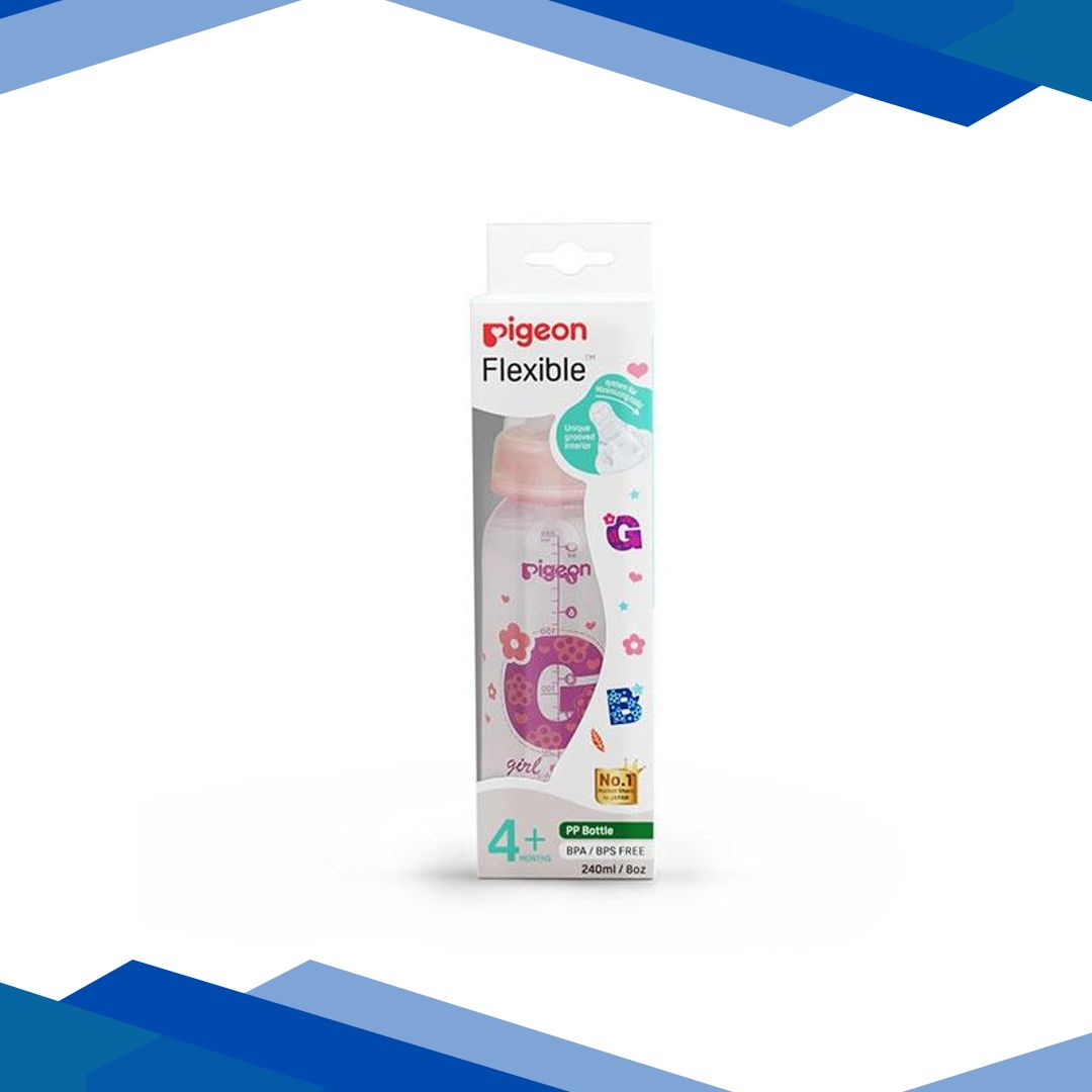 Pigeon Flexible 4+ Months PP Feeding Bottle – Pink 240 ml