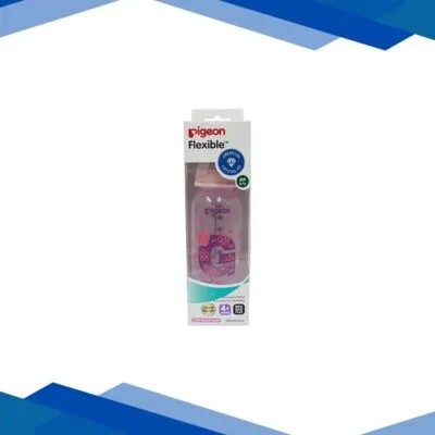 Pigeon Peristaltic Clear Nursing Bottle Rpp for Girl – Pink 240 ml