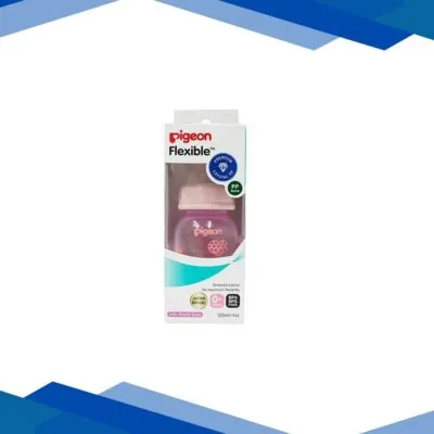 Pigeon Peristaltic Clear Nursing Bottle Rpp – Pink (Abstract) 120 ml