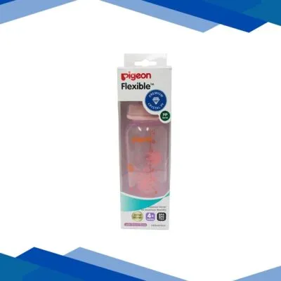 Pigeon Peristaltic Clear Nursing Bottle Rpp – Pink (Floral) 240 ml