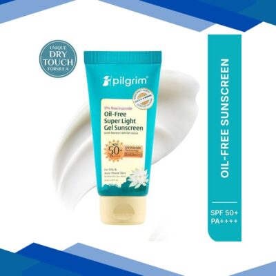 Pilgrim 5% Niacinamide Oil-Free Super Light Gel Sunscreen SPF 50+ PA++++ with Korean White Lotus 45 ml