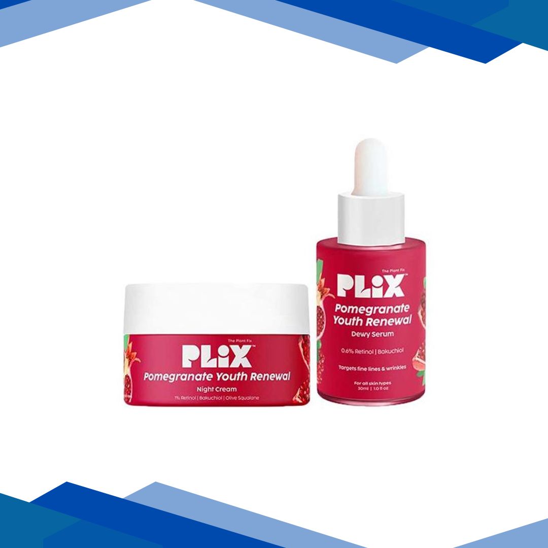 PLIX 0.6% Retinol Face Serum and 1.20% Retinol Night Cream with Bakuchi Oil – Anti Ageing, Reduces Fine Line & Wrinkles for Men & Women (30ml + 50gm) 1’s