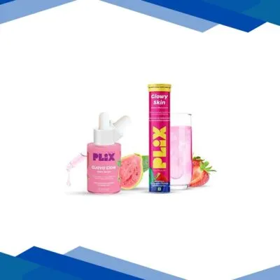 Plix The Plant Fix Glutathione 15 Effervescent Tablets And Guava Serum Combo For Unisex 20 ml
