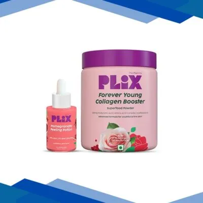 Plix The Plant Fix Pomegranate Peeling Potion & Collagen Powder Combo For Women & Men 30 ml