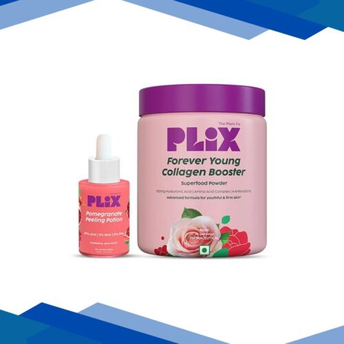 Plix The Plant Fix Pomegranate Peeling Potion & Collagen Powder Combo For Women & Men 30 ml