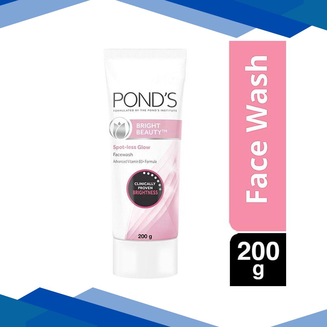 Ponds Bright Beauty Facewash with Niacinamide, for Glass Skin-like Shine, 200gm