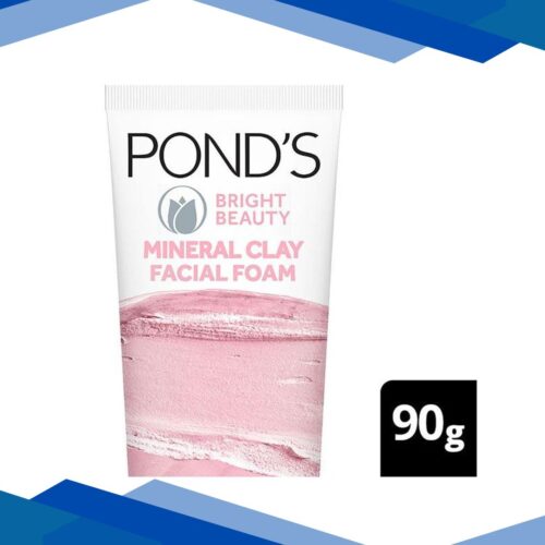 Pond’s Bright Beauty Mineral Clay Facial Foam for Brightness + Oil Free Instant Glow 90gm