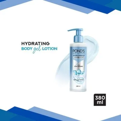 Pond’s Hydra Miracle Hydrating Gel Body Lotion for Hydrated Plump Skin, Hyaluron Moisturizer 380 ml