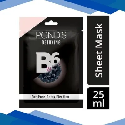Pond’s Vitamin Duo Detoxing Sheet Mask – Vitamin B6 + Bamboo Charcoal 25 ml