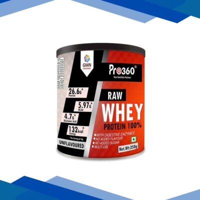 Pro360 Raw Whey Protein Powder – Unflavoured 250 gm