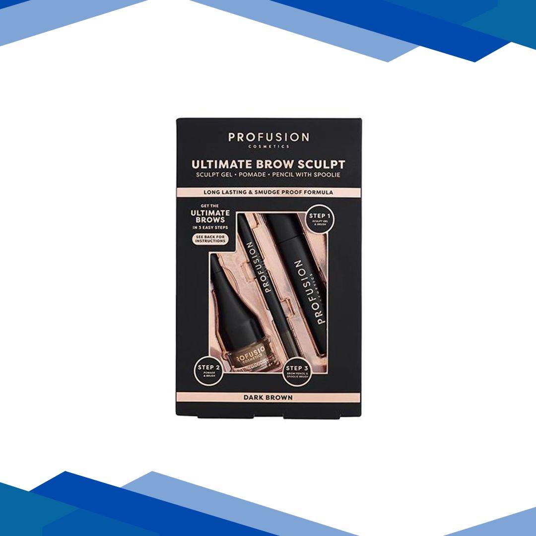 Profusion Cosmetics Ultimate (Brow Sculpt Sculpt Gel + Pomade + Pencil – Dark Brown 4ml + 1.8g + 0.07g) 1’s