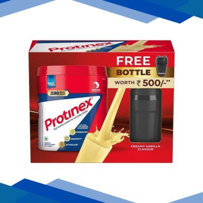 Protinex Powder – Creamy Vanilla Flavour 400 gm (Refill Pack) with Free Bottle 325 ml