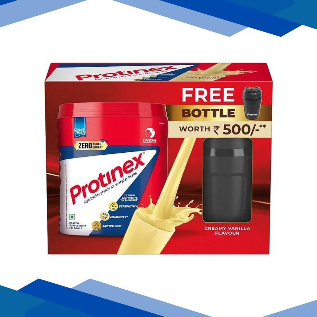 Protinex Powder – Creamy Vanilla Flavour 400 gm (Refill Pack) with Free Bottle 325 ml