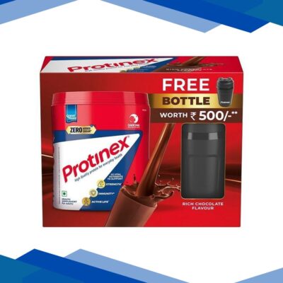 Protinex Powder – Rich Chocolate Flavour 400 gm (Refill Pack) with Free Bottle Worth Rs 500