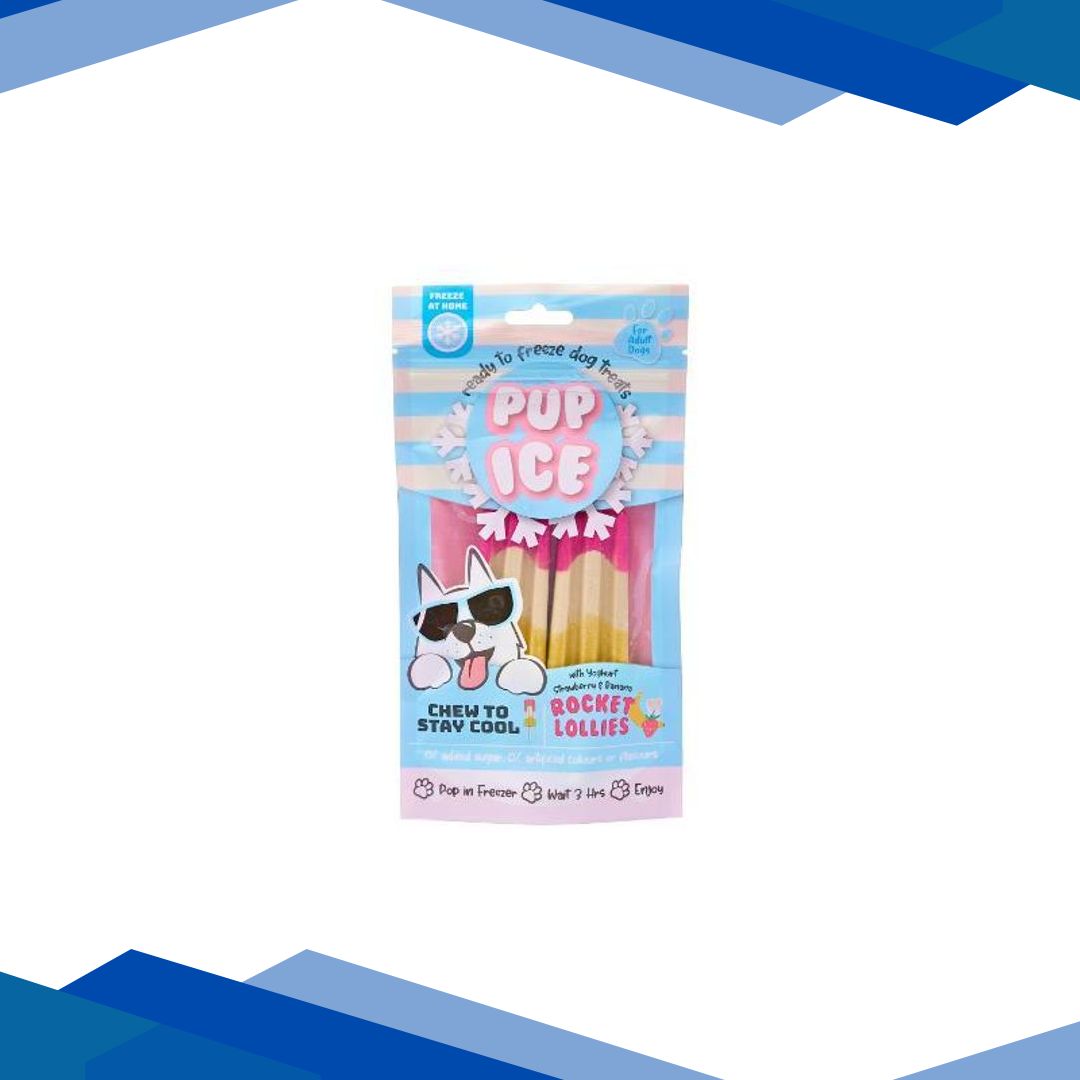 Pup Ice Rocket Lollies Yoghurt Strawberry & Banana Flavour 2’s