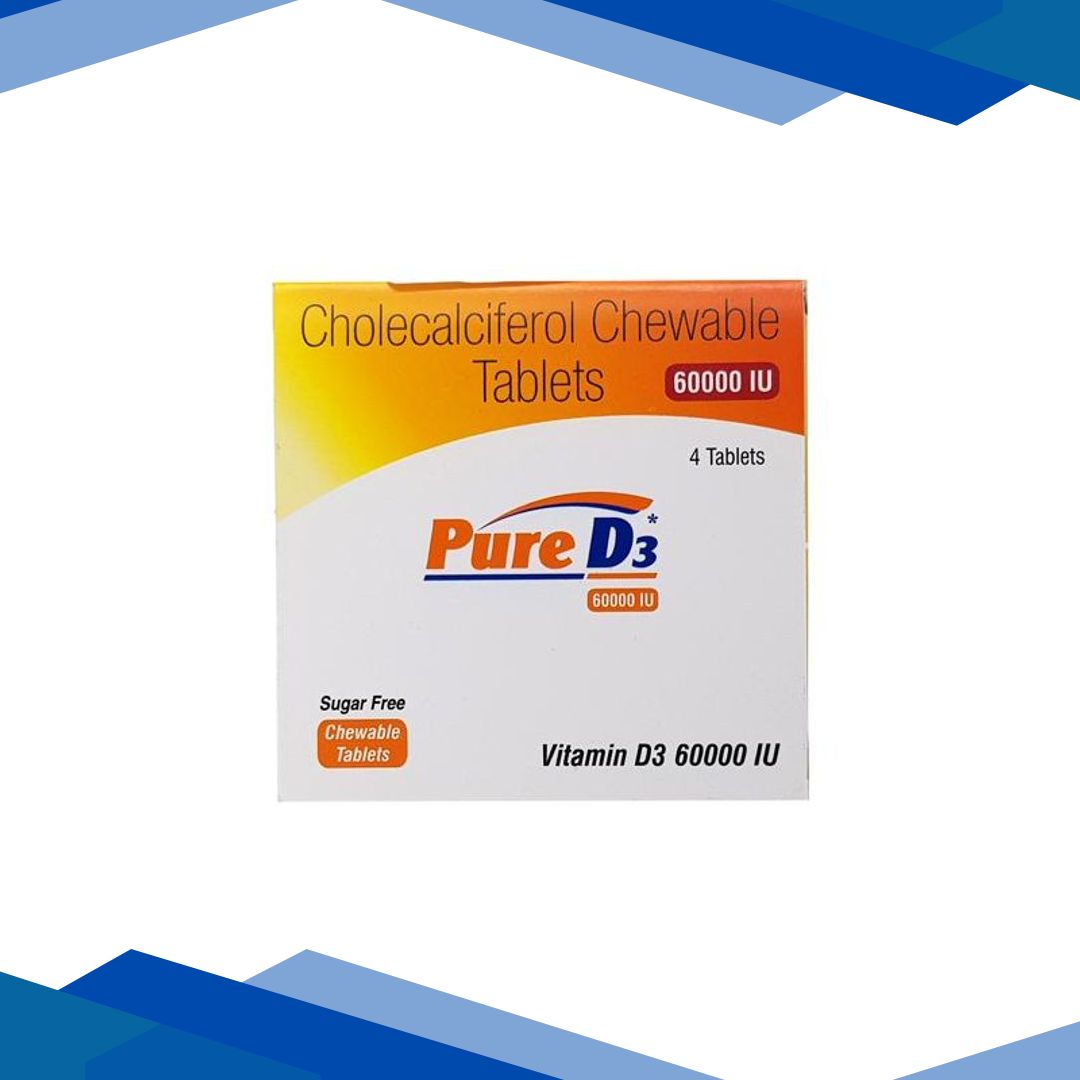 Pure D3 60000IU Sugar Free Chewable Tablet 4’S