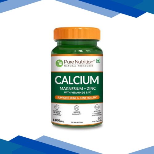 Pure Nutrition Calcium Magnesium + Zinc 1400 mg Veg Tablet 120’s