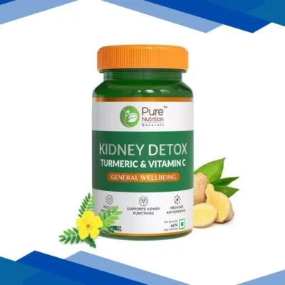 Pure Nutrition Kidney Detox Turmeric & Vitamin C 500 mg Veg Capsule 60’s
