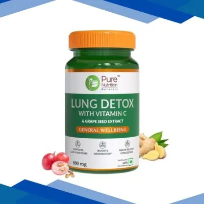 Pure Nutrition Lung Detox with Vitamin C & Grape Seed Extract 800 mg Veg Capsule 60’s