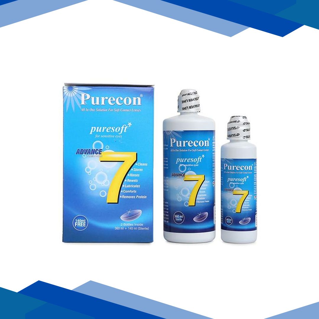 Purecon Puresoft Soft Contact Lens Solution for Sensitive Eyes (360 ml + 140 ml)