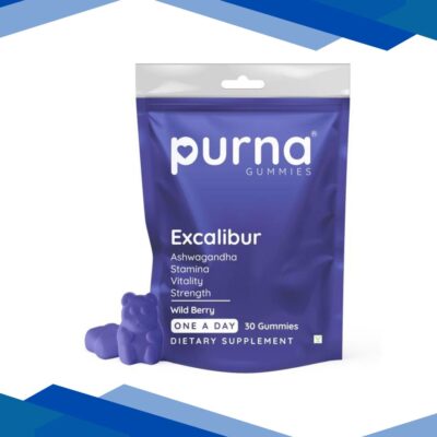 Purna Gummies Ashwagandha Wild Berry Flavor Gummies for Decrease Stress Level 30’s